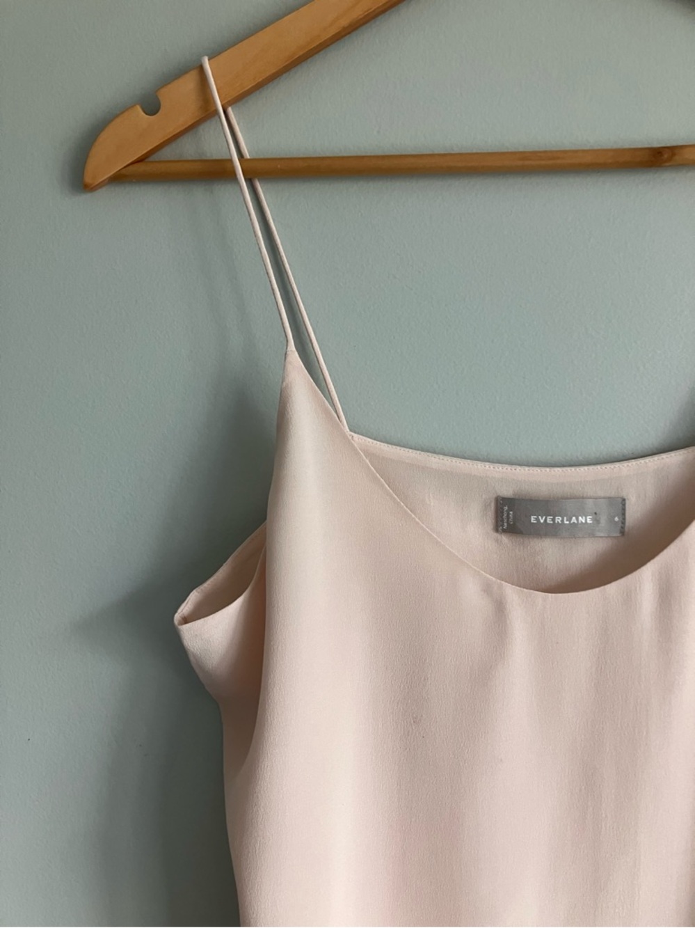 EVERLANE Dusty Pink Silk Double Layered Cami Blouse Size 6 - Picture 2 of 9